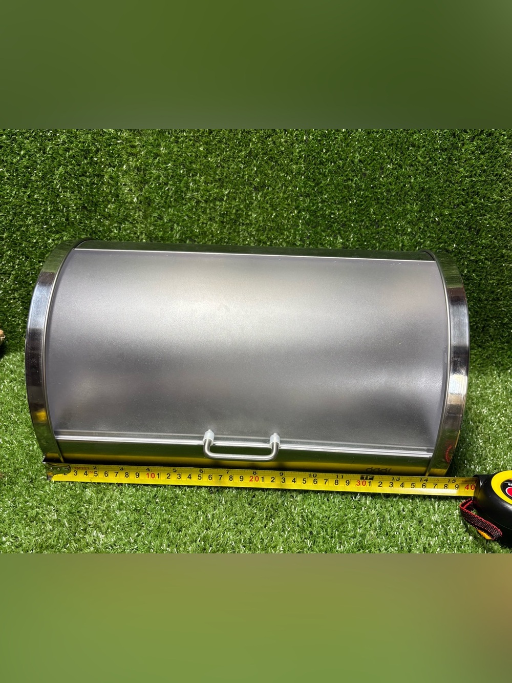 Silver Stainless Steel Roll-Top Bread Box